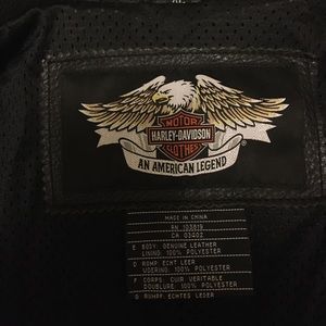 Harley Davidson Mens Roadhouse Bk Leather Coat!!